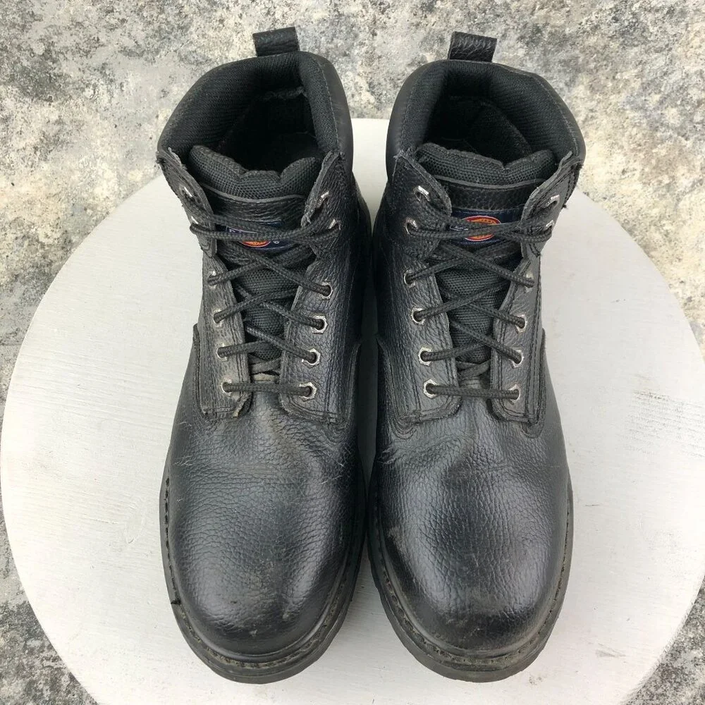 Dickies Men's Size 10.5 Prowler Black Leather Steel Toe Slip Resistant Work Boot